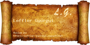 Leffler Györgyi névjegykártya